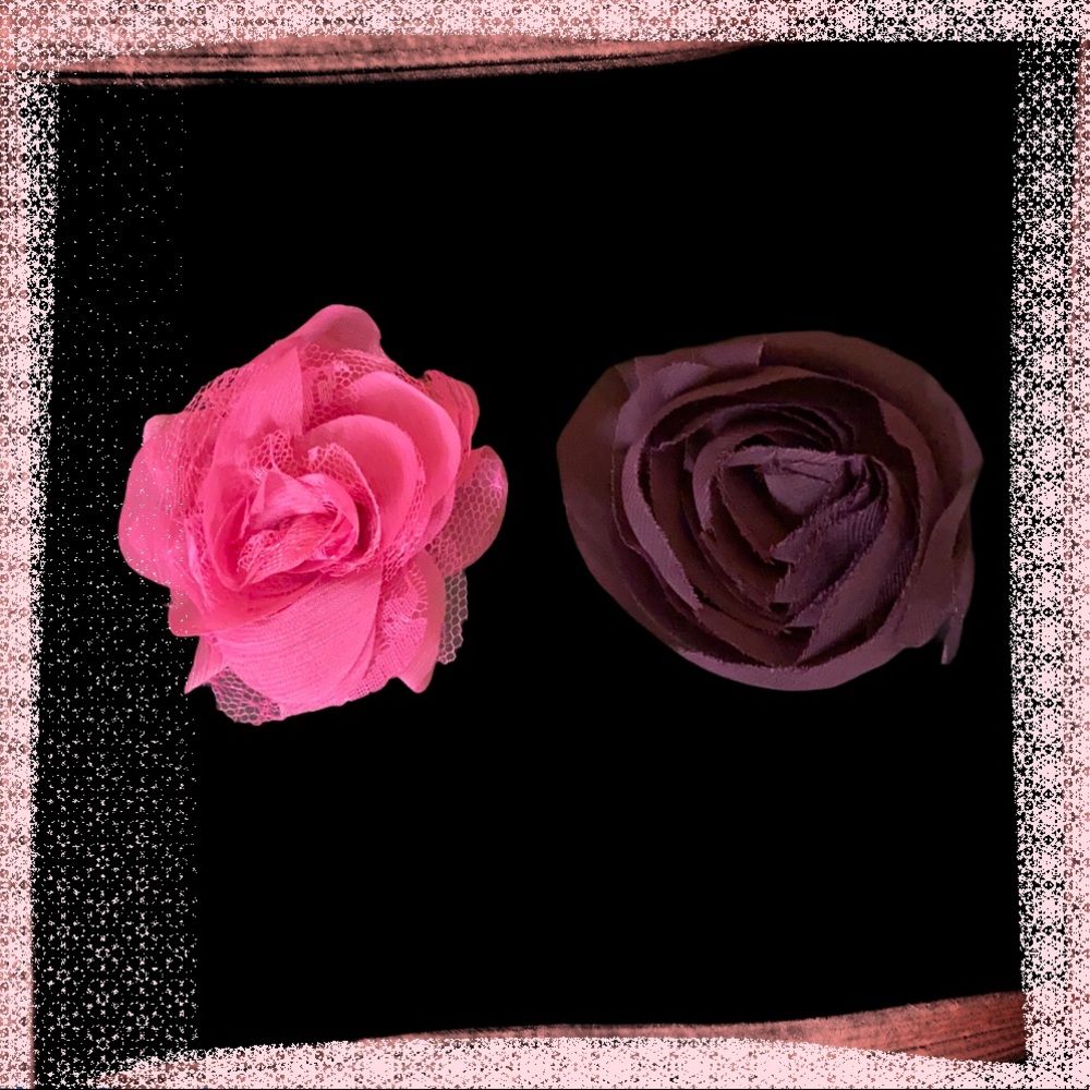 Thirty-one Rosette Clips / Pins - Pink and Plum